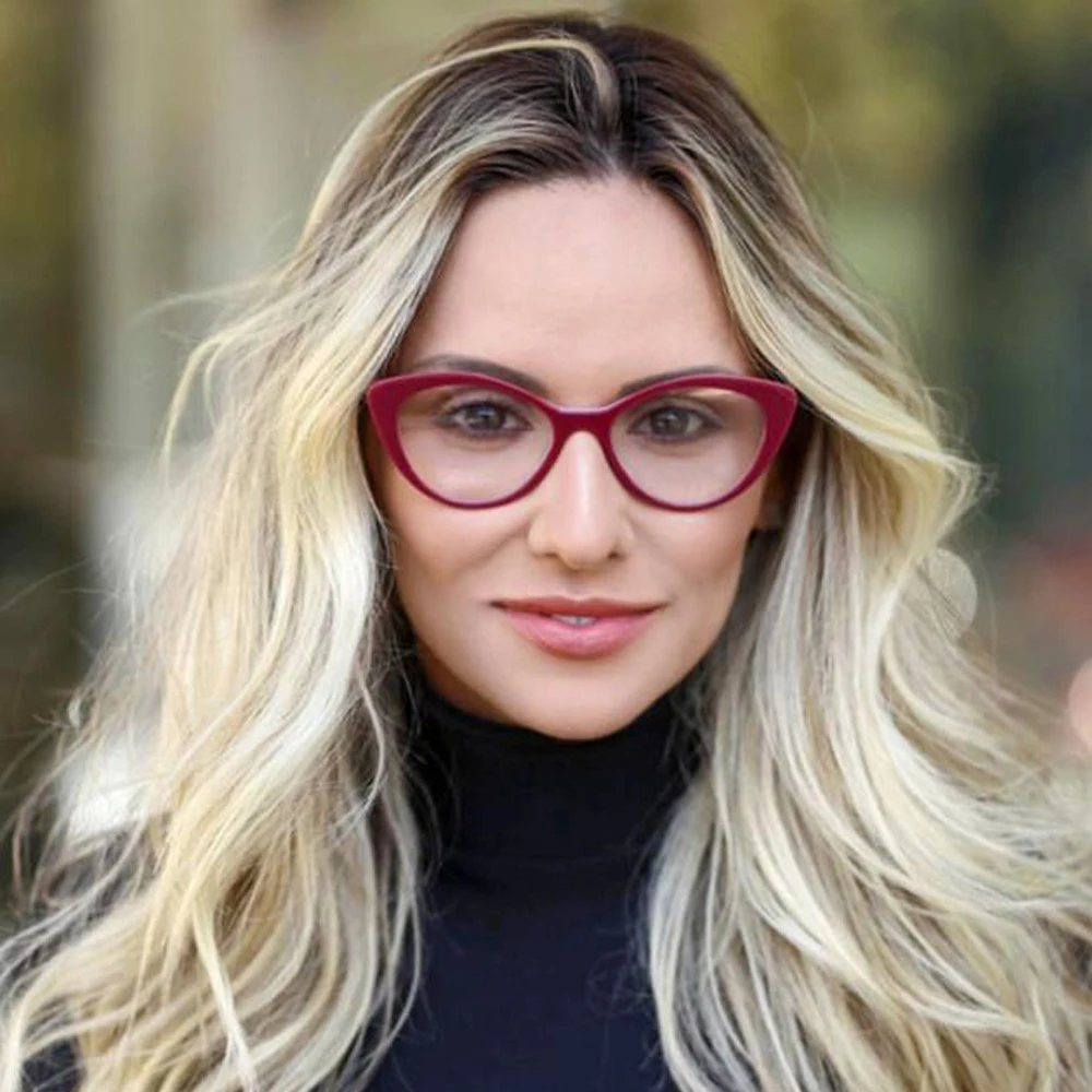 Новинка 2021 женские очки ретро кошачий глаз декоративные красные черные оправы