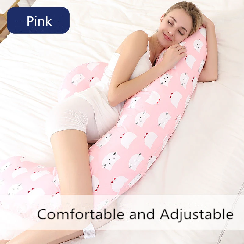 

Soft Breathable Pregnant Women Pillow Cute Cat Nursing Side Sleeper Pillow Maternity Body Cushion Cotton Women Sleeping Support