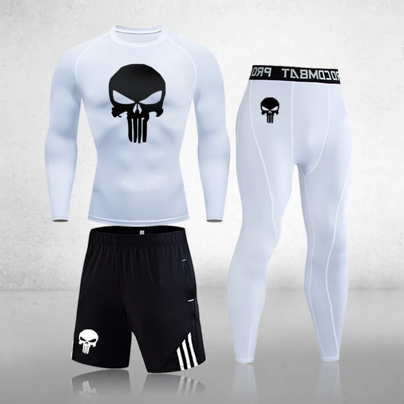 

2021 Men Running Sets Quick Dry Sportswear Sports Suit Sweatshirt Sweatpants Men's Gym Clothing 3 Pieces Sets Jogging Tracksuit