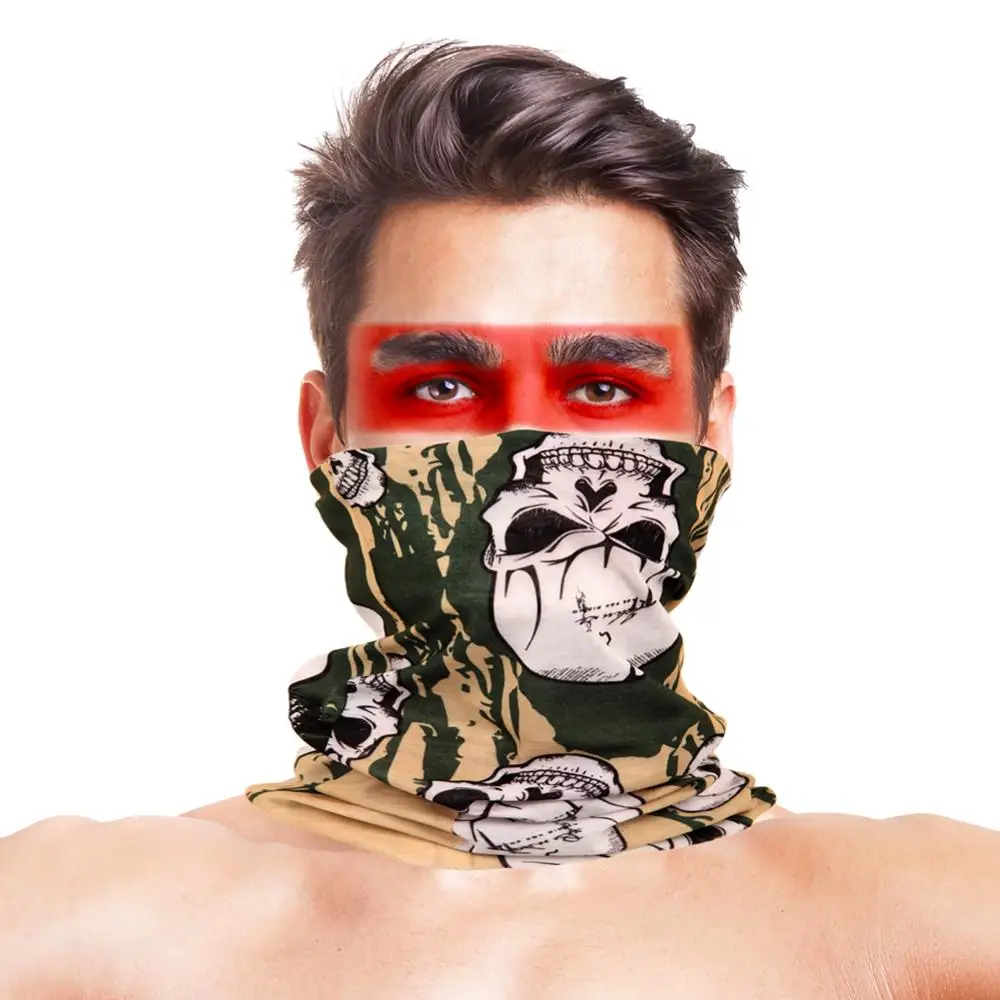 Слюнявчик тюрбан MENFLY с рисунком черепа головной убор уличный квадратный шарф для