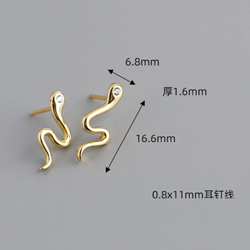 

JuneLeaf New Cute Snake Drop Earrings For Women Fashion Genuine 925 Sterling Silver Punk Animal Jewelry Gift Accessories