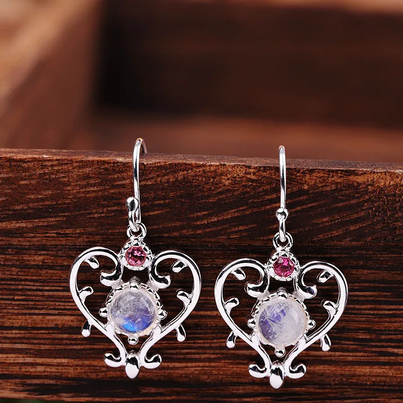 

Новые серьги BOCAI из настоящего серебра s925, модные женские серьги с лунным камнем на осень и зиму