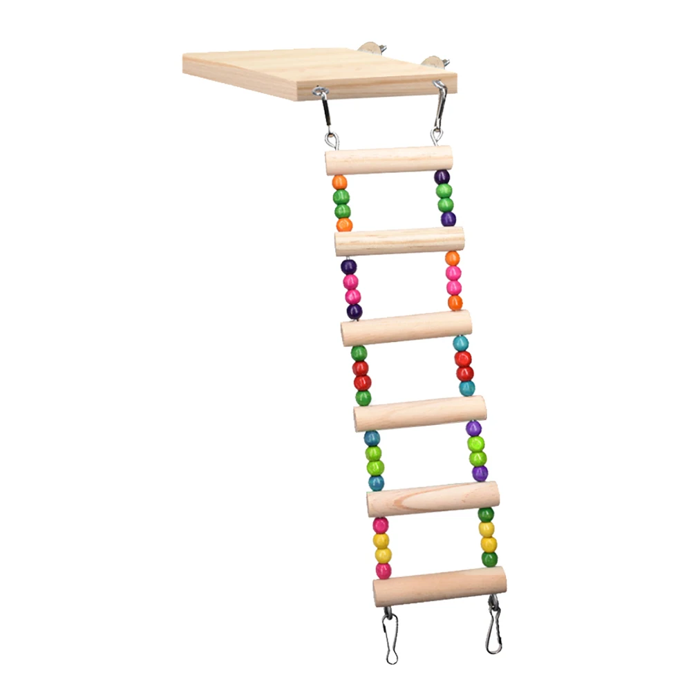 Игрушки для птиц подвесные разноцветные шарики с натуральным деревом клетка