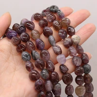 natural stone bead irregular purple rutilated quartz loose beads 10 12 mm for diy jewelry making necklace bracelet accessory