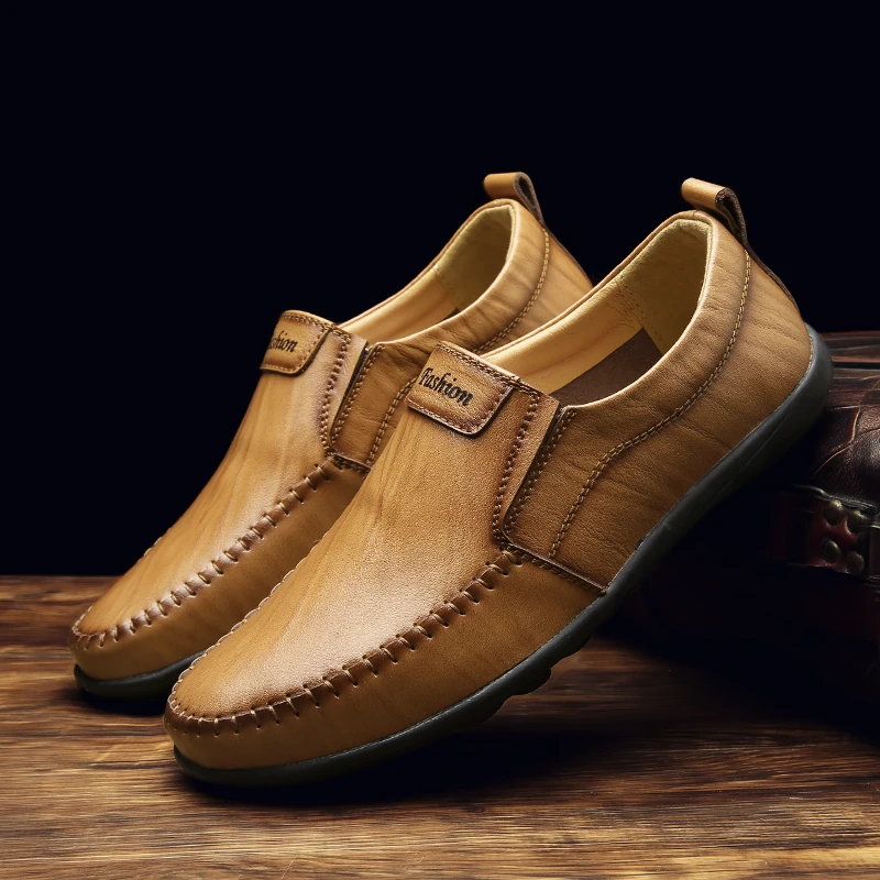 

Shoes Men Loafers Genuine Leather Outdoor Fashion Shoes Trekking Spring & Summer Breathable Fashion Men Driving Sport Shoes