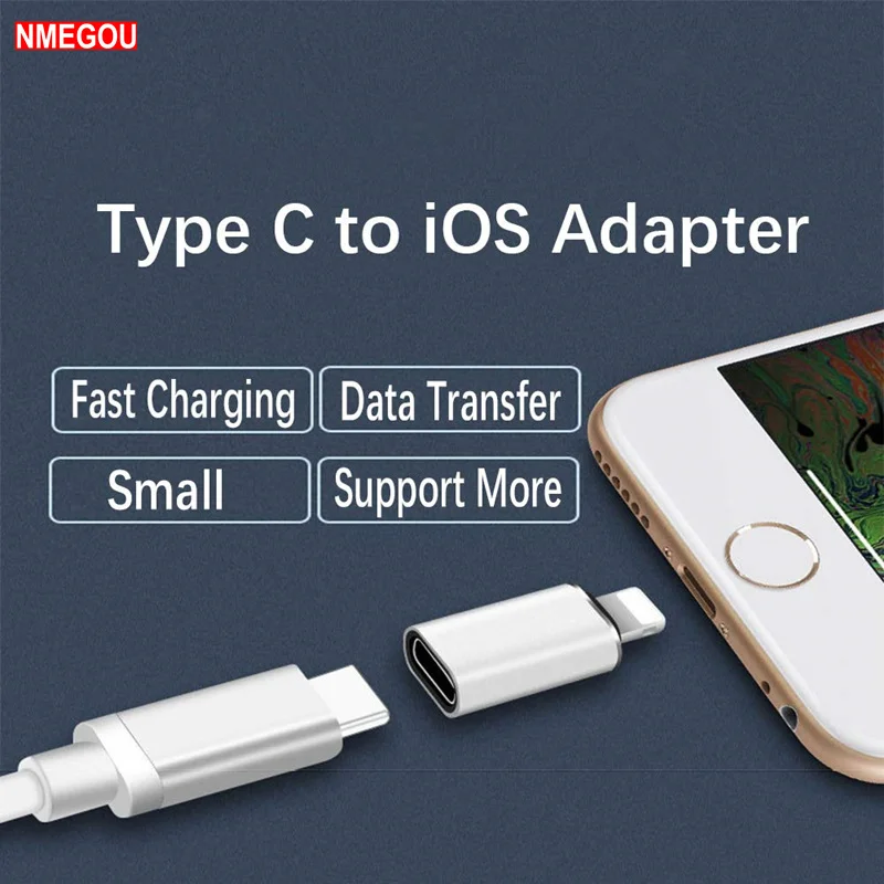 Type USB C женский для IOS Мужской адаптер зарядный кабель синхронизации данных IPhone X XR