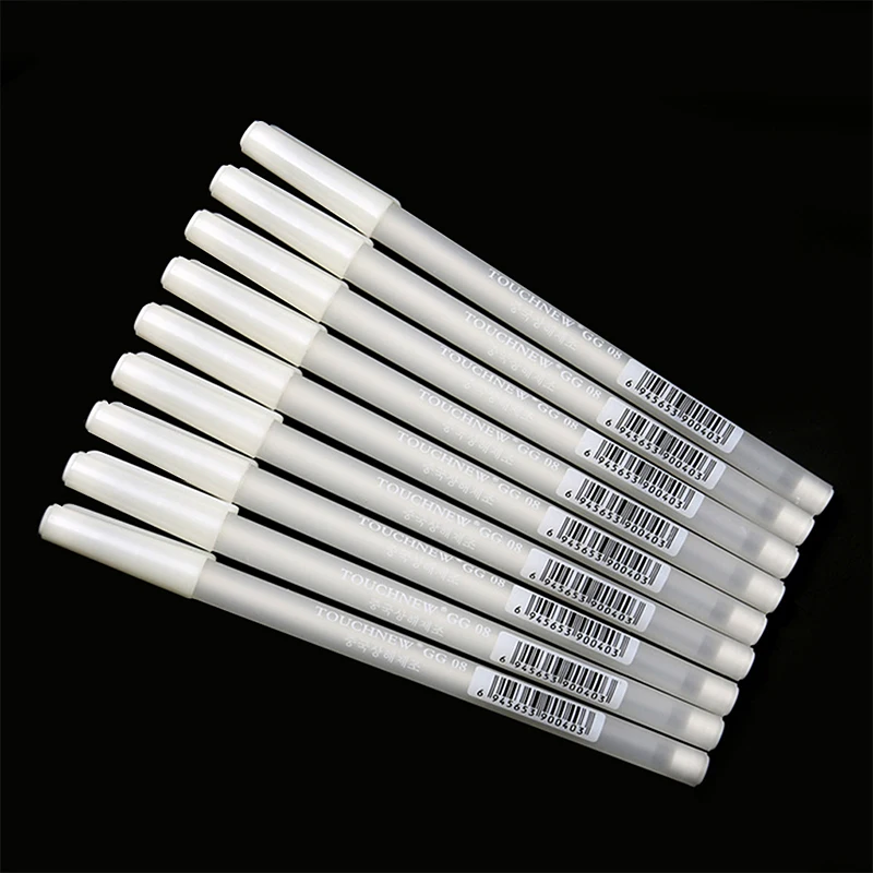 

Marker pen White Hook Liner Pens Black Paper Highlighter Reviser 0.8mm New