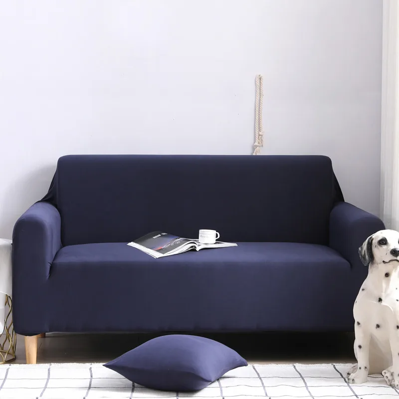 Color 1 Эластичный чехол на диван набор хлопок сплошной цвет покрывала для дивана стрейч для гостиной Домашние животные кресло угловой диван Чехол funda диван 1 шт - Цвет: Color 1
