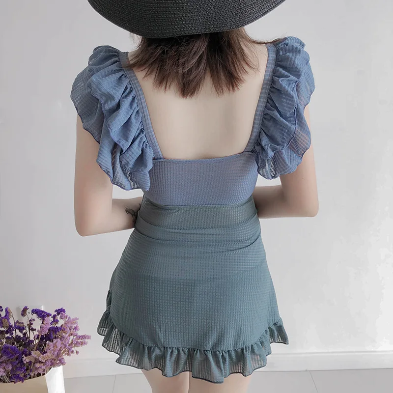 Новинка 2021 корейское летнее цельное платье сексуальный купальник женский