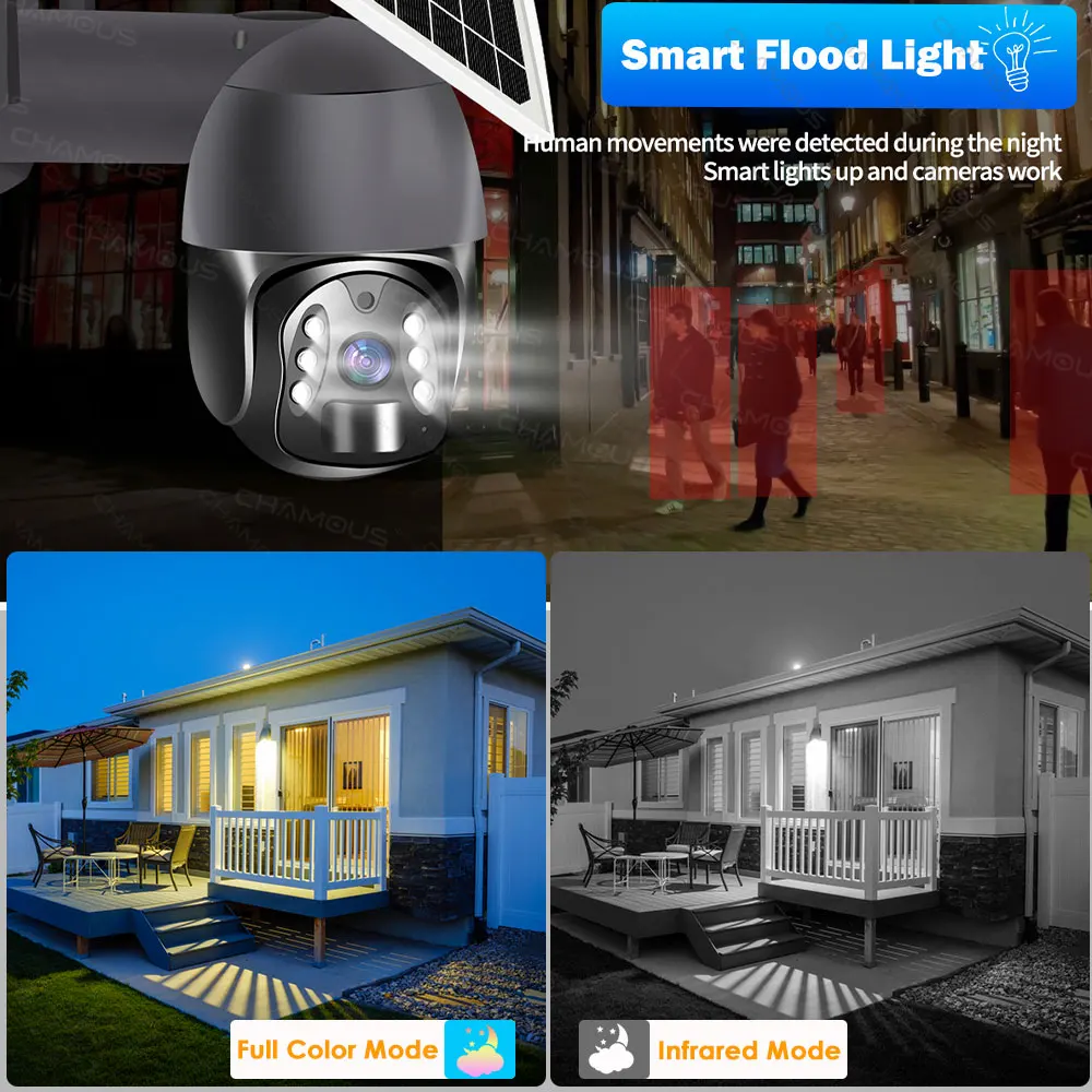 Video Surveillance Camera WiFi Wireless Outdoor Tuya Battery 4G Sim Security Protection CCTV Alexa 8W Solar Panel | Безопасность и