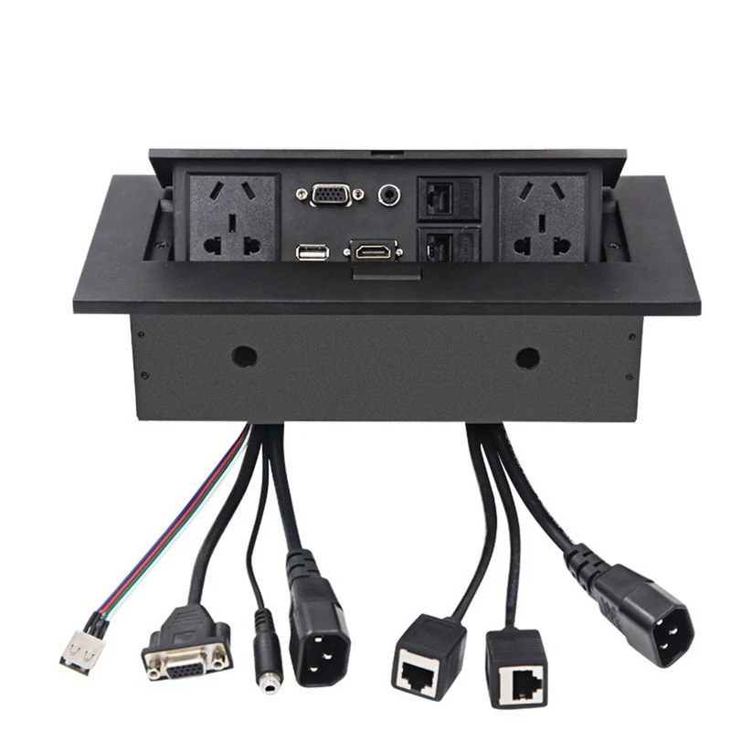 

K514 Standard Multimedia Desktop Universal Power Tabletop Socket HDMI HD Office Conference Socket -Up Connection Box