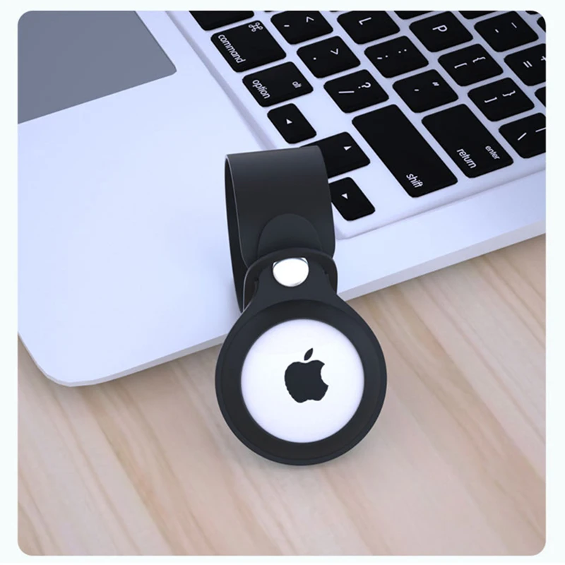 

Liquid Silicone Protective Case For Apple Airtags Hangable Keychain Locator Tracker Accessories Portable Hook Cover Airtag Case