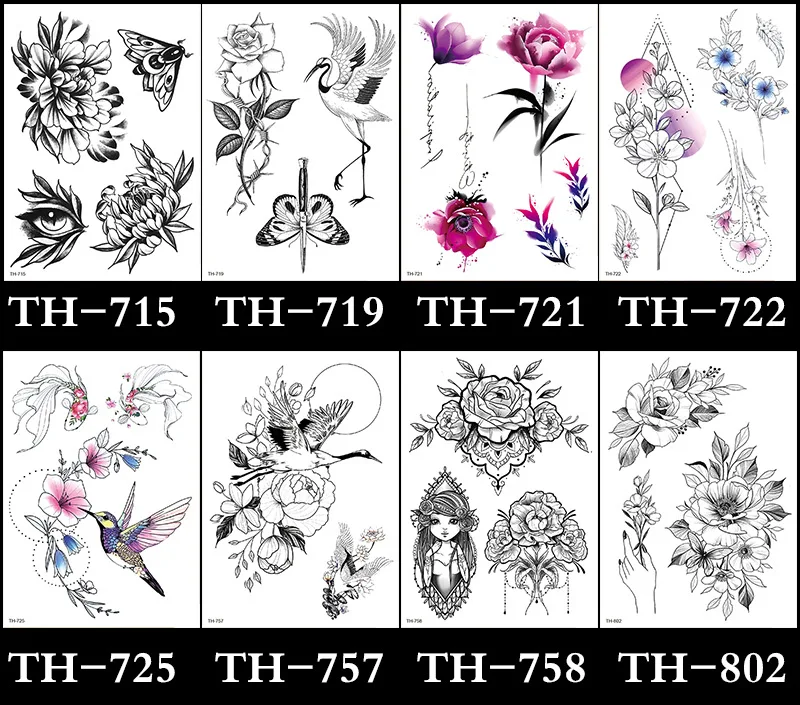 Sexy female waterproof tattoo stickers DIY body art stickers sketch East China 3D tattoo stickers temporary tattoo images - 6