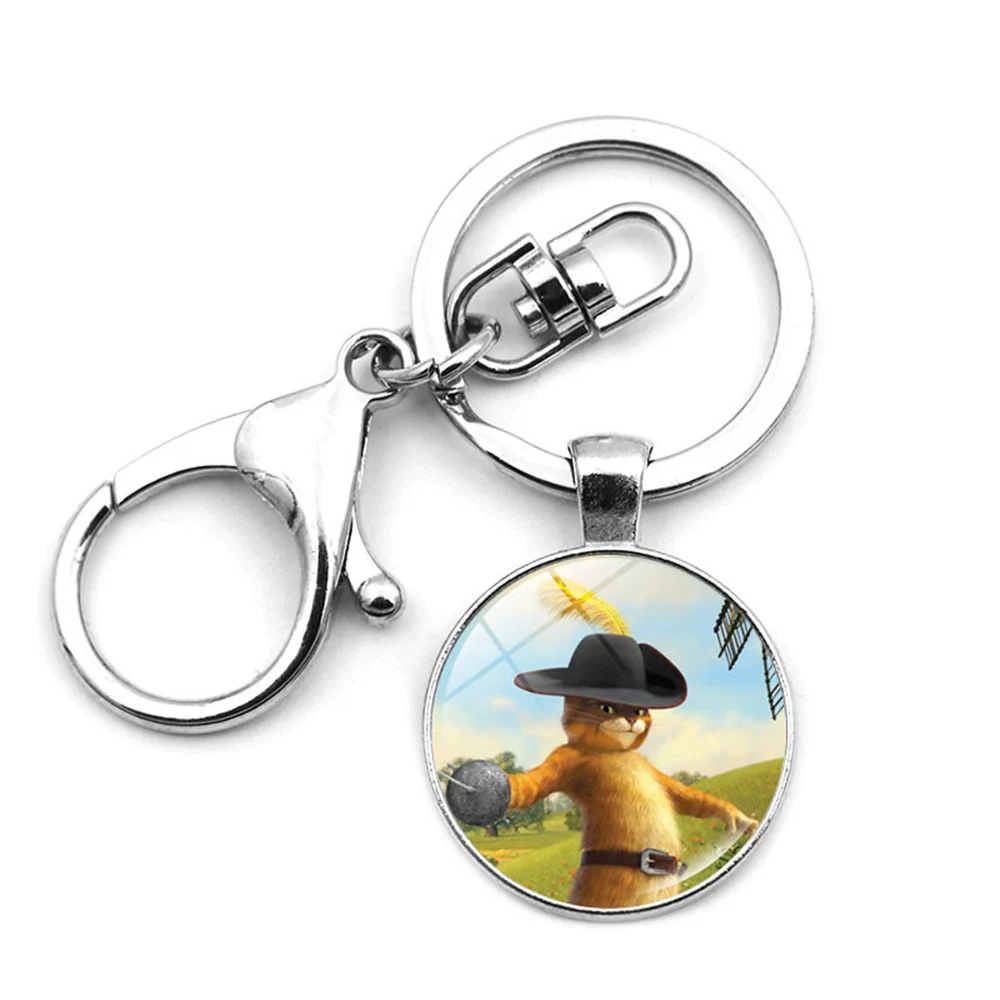 Брелок с подвеской в виде Милого Животного осла круглый стеклянный кулон