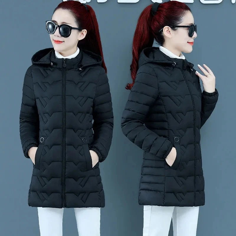 2021 New Winter Jacket Winter Parkas Long Coat Warm Casual Parka Loose Cotton-Padded Jackets Coats Female Outwear  6XL