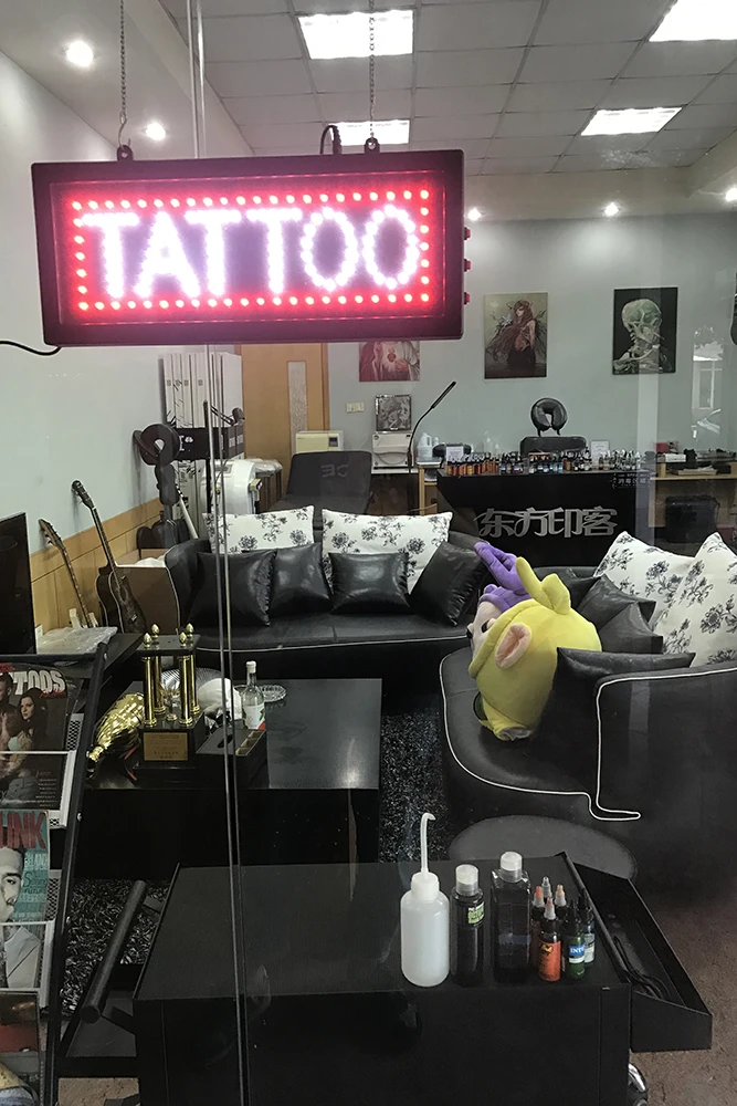 Светодиодная вывеска для татуировок неоновый внешний вид светодиодный