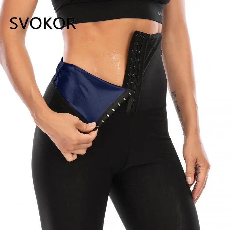 

SVOKOR Three-Breasted Hot Sweat Leggings Women Sauna Thermo Fat Control Body Shapers Fitness Legging Activewear S-5XL