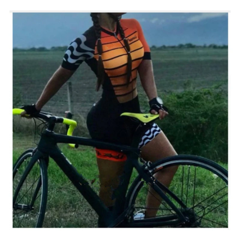 Женский триатлон с коротким рукавом для велоспорта спортивный костюм модель