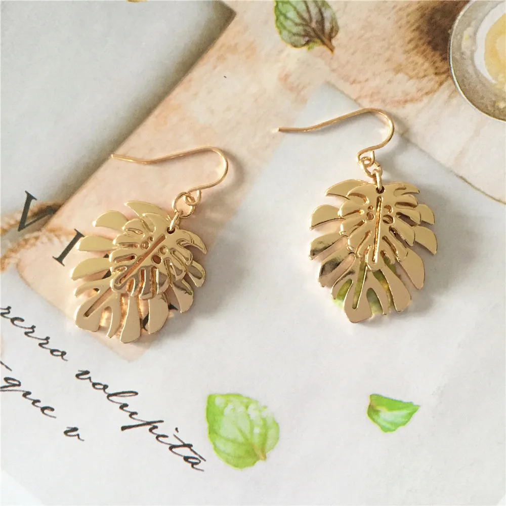 Винтажные женские серьги-подвески золотого цвета висячие серьги с двумя