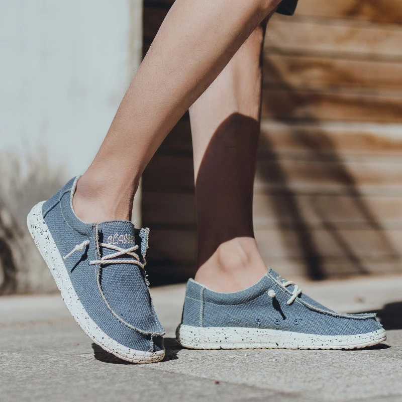 Мужские парусиновые туфли SURGUT темно-синие повседневные для вождения мягкие