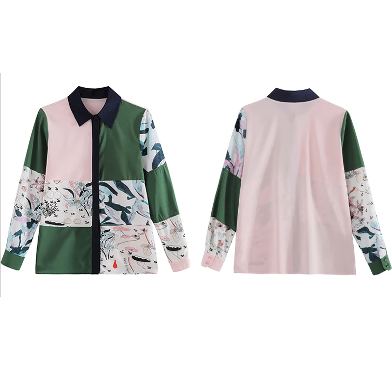 Повседневная Новая Винтажная шелковая рубашка женская блузка с длинным рукавом