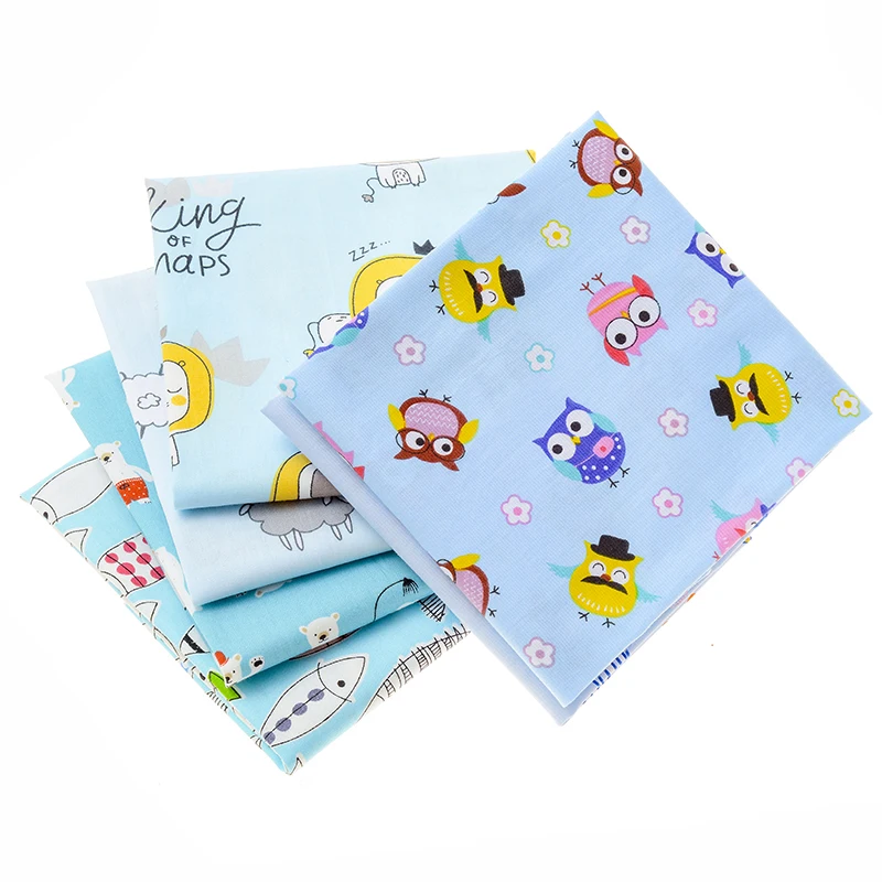 DIY ручная швейная ткань для штор наволочек пододеяльника. Синяя хлопчатобумажная