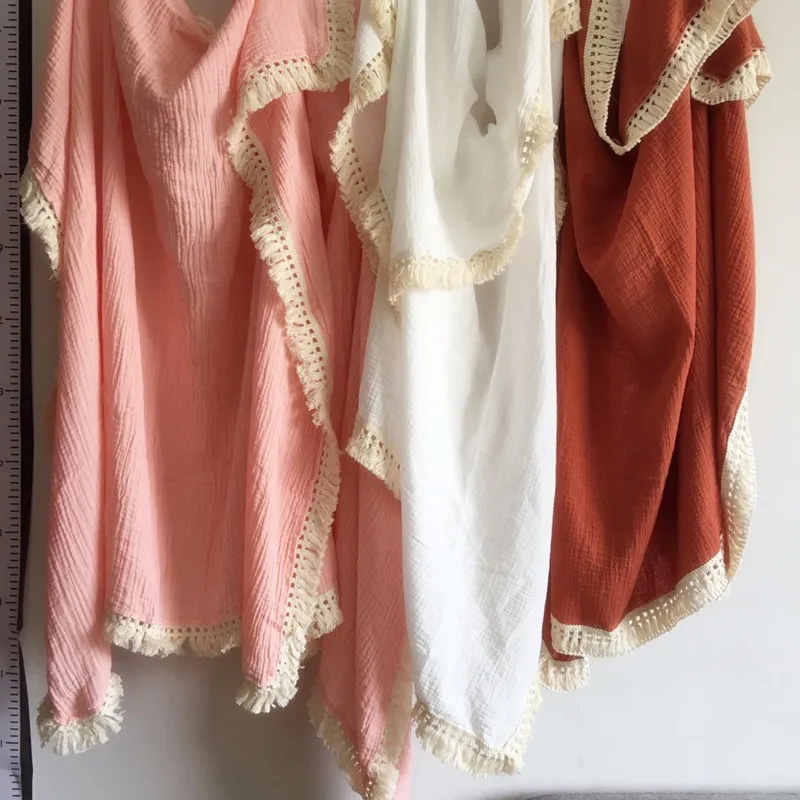 Одеяло детское из муслина с кисточками 120x100 см | Мать и ребенок