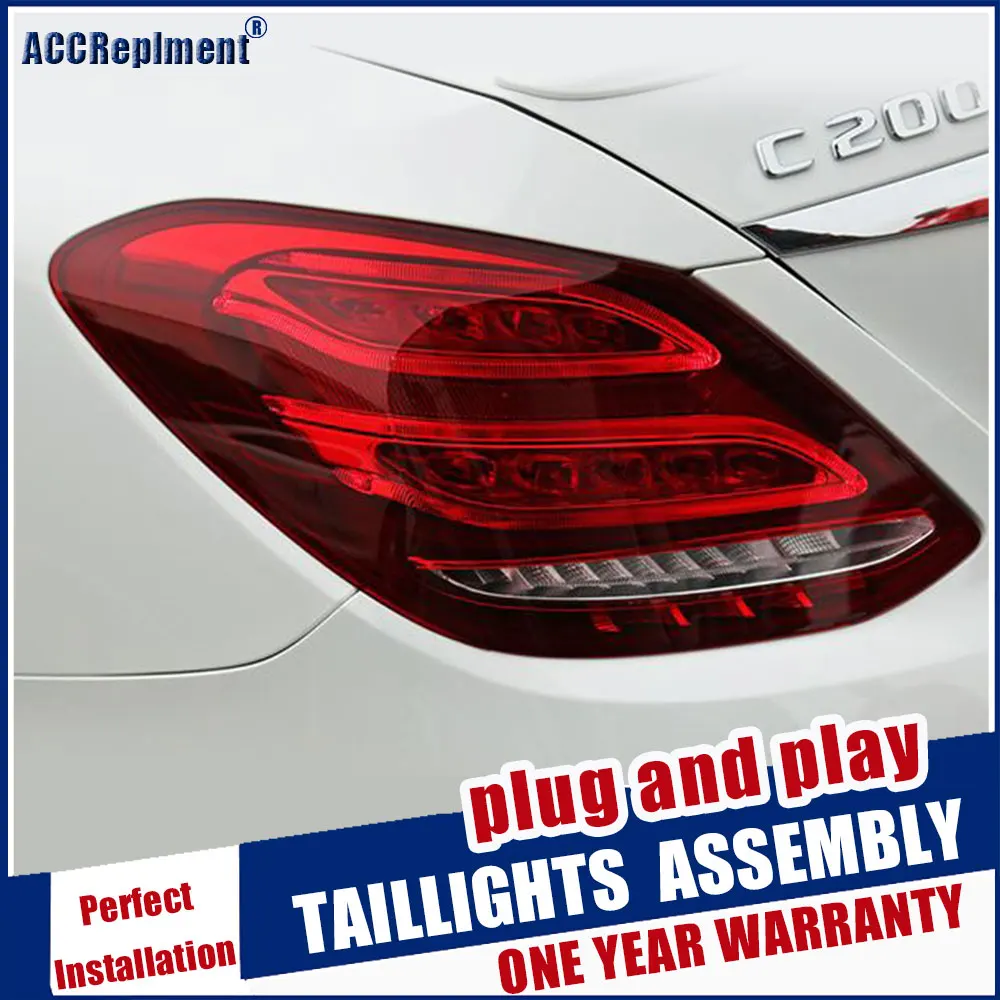 

New LED Taillights Assembly For Benz C-Class W205 15-20 LED Rear Lamp Brake Reverse Light Rear Back Up Lamp DRL Car Tail lights