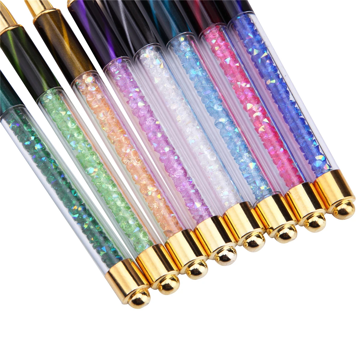 

1 pcs Nail Art French Stripe Lines Liner Painting Cat Eye Brush Rhinestone Handle Acrylic UV GEL Extension Builder Drawing Pen