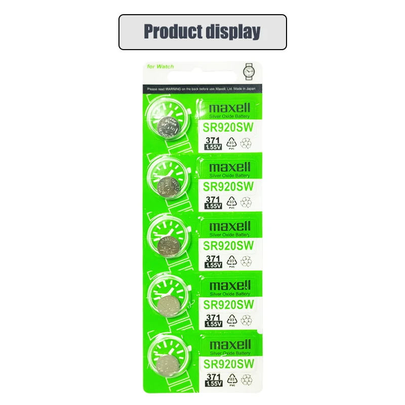 5 шт. Maxell 45 мАч 1 55 в AG6 371 SR920SW LR920 171 370 L921 LR69 SR920 кнопочные батареи для часов игрушек
