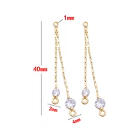 xuqian hot selling 40mm with gold plated brass earring chains dangle line for jewelry making accessories a0080
