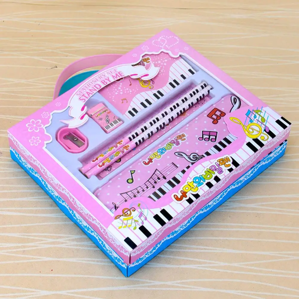 Музыкальный фотокарандаш линейка точилка для наушников 7 в 1 набор канцелярских