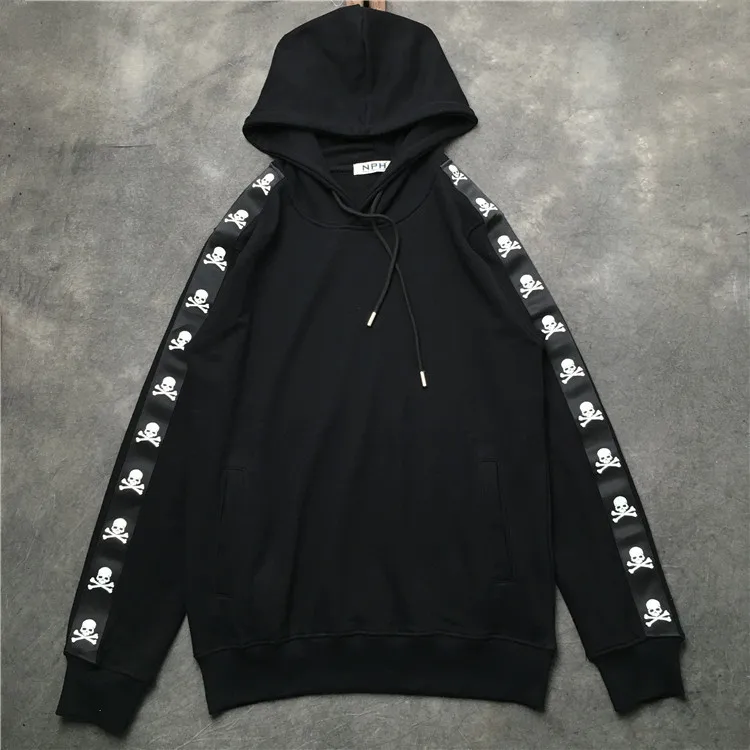 

New Mastermind Men Bone Skull Head Hoodies Hoody hooded Sweatshirts velvet Cotton Drake Thick Fleece Street Hip hop #H61