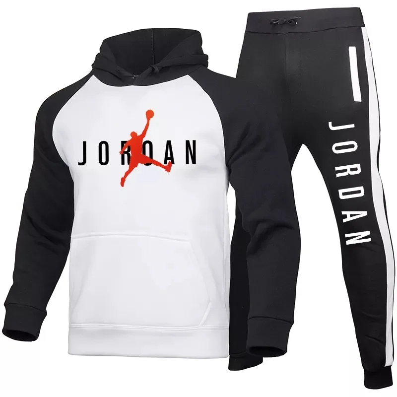 

2-Piece Printed Sportswear Men's Hooded Sweatshirt + Jogging Pants Pants Pullover Sportswear Suit Casual And Comfortable Men's c