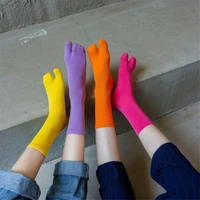 women spring and summer split toe socks cotton japanese socks middle tube two toed socks couple two finger socks 2022 new