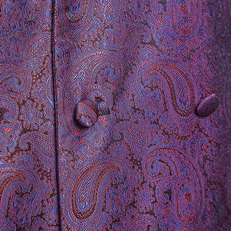 

Men's Classic Party Wedding Paisley Jacquard Waistcoat Vest Pocket Formal Mens Casual Vest Satin Mens Clothing US Size XXL