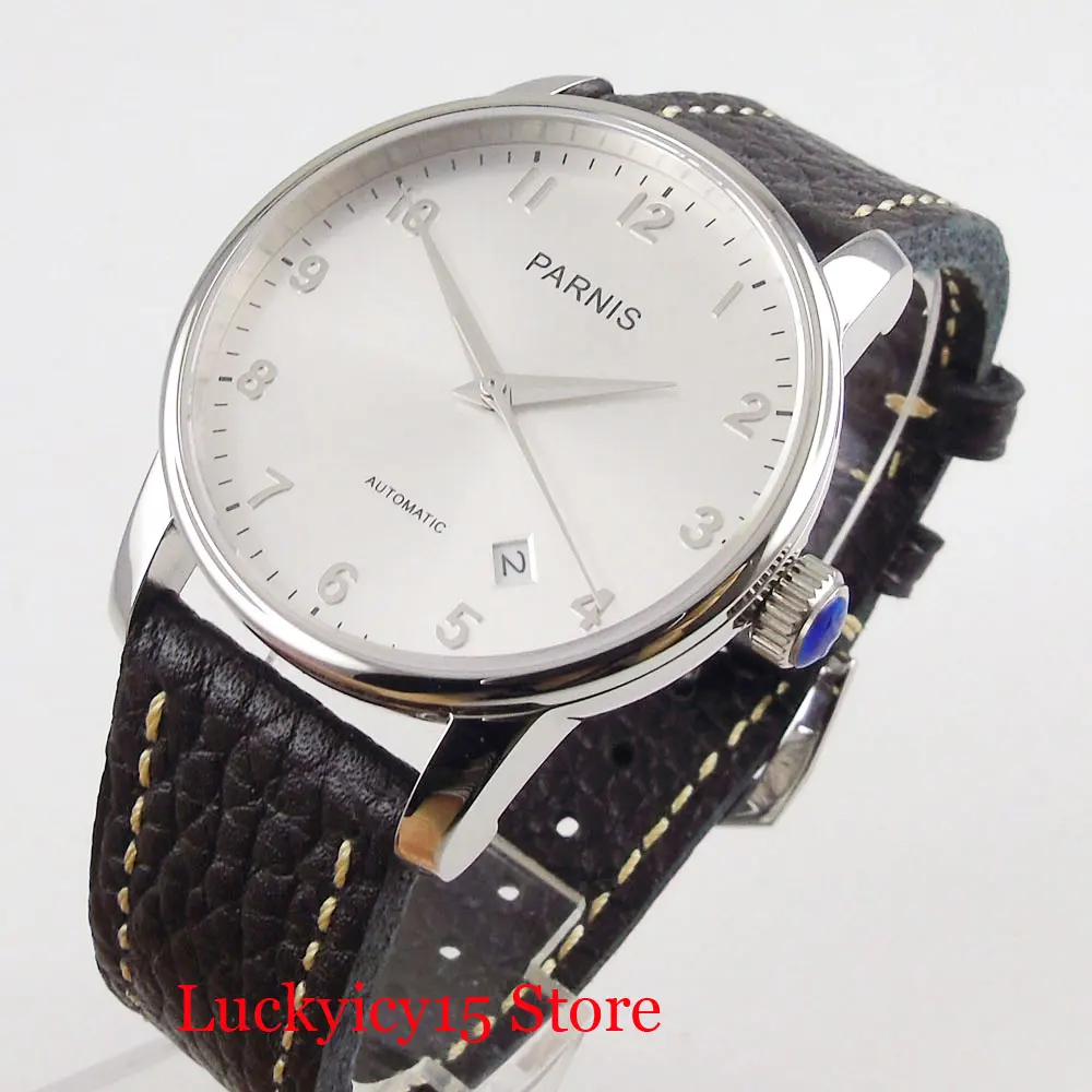 

Мужские наручные часы PARNIS, 38 мм, с функцией даты и полированным чехлом, MIYOTA Move