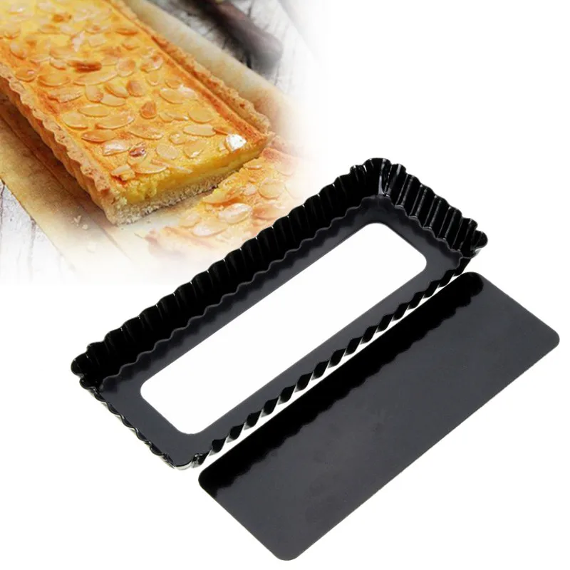 

Fluted Pie Tart Pan Mold Baking Removable Bottom Nonstick Quiche Tool Rectangle Bakeware template Dishes Cake Pans