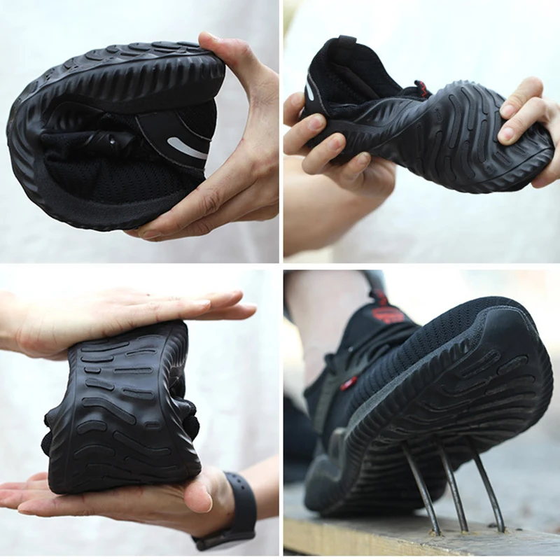 Light Comfortable Safety Shoes for Men Anti-Hit Work Breathable Casual Solf Rubber Sole Protective | Обувь