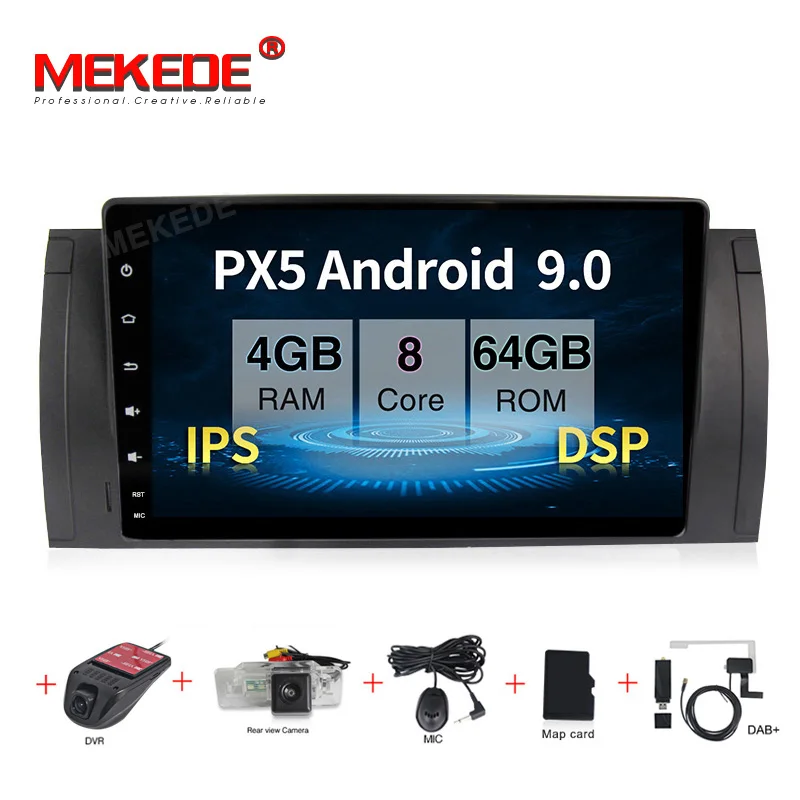 Автомагнитола MEKEDE 4 + 64g 9 &quotAndroid 0 HD 1024*600 экран 1 DIN автомобильный DVD GPS Радио стерео
