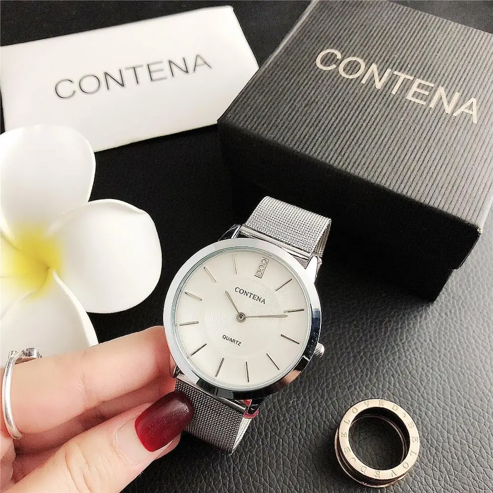 Montre Femme Relogio Feminino 2020 CONTENA Couple Watches for Men and Women Rose Gold Lovers Watch Pair Wriswatches Unisex Clock | Наручные