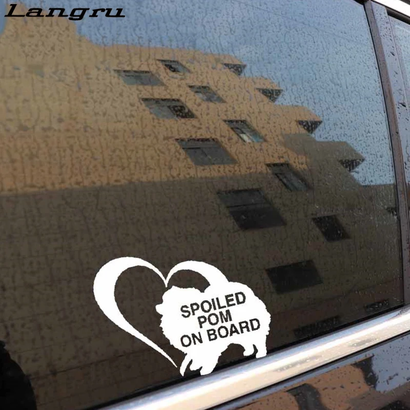 Langru избалованная помпон на доске милая Померанская виниловая наклейка с принтом