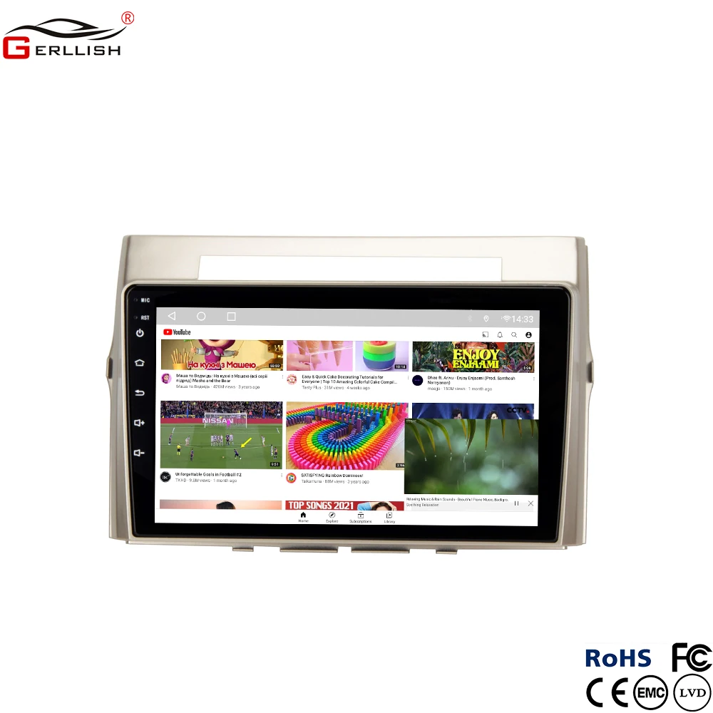 gerllish car multimedia autoradio for toyota corolla verso 2004 2006 2009 navigation gps stereo bt radio head unit no 2din dvd free global shipping