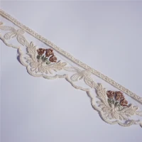 cusack 25 meters 8 cm retro mesh embroidered flower ribbon lace trim for home textiles new style