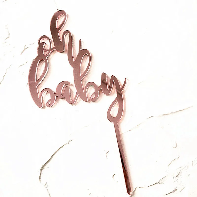 Золотисто розовая стандартная акриловая тема Oh baby украшение для свадебвечерние
