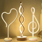 Настольная лампа, акриловая, в форме сердца, с европейской вилкой