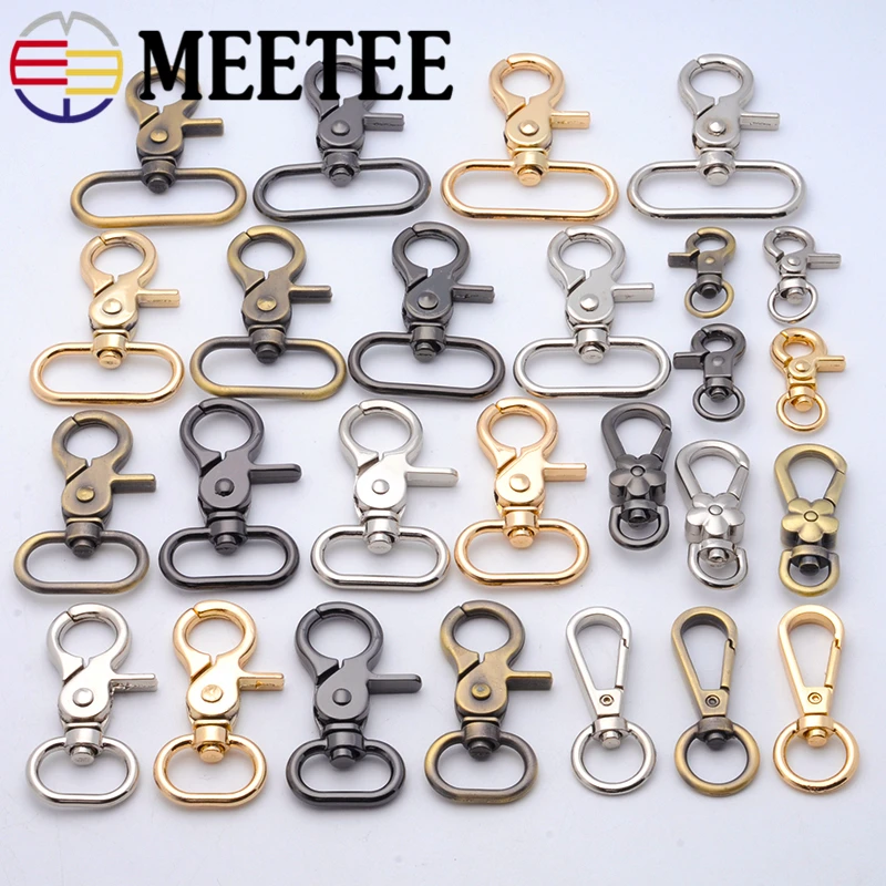 Металлическая сумка Meetee 2 шт. застежка для сумки Поворотный замок-карабин зажимы