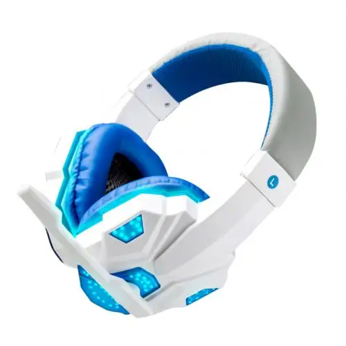 Blue White led 3,5 мм Игровые наушники, игровая гарнитура, Casque Gamer, стерео наушники с микрофоном, светодиодные игровые гарнитуры для ПК, компьютера, P S 4 - Цвет: Blue White led