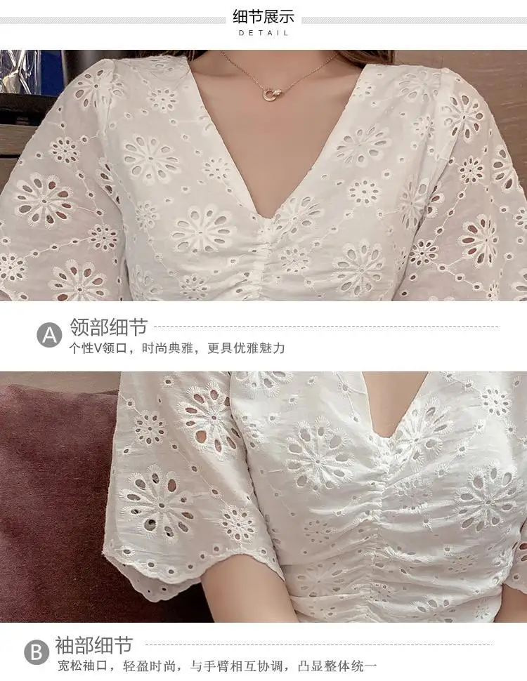 

2020 Spring Summer Women Stretch Pink Hollow Dress Short Sleeve Bust Smocking Slim Fit Mini Dress Fashion Sexy Streetwear