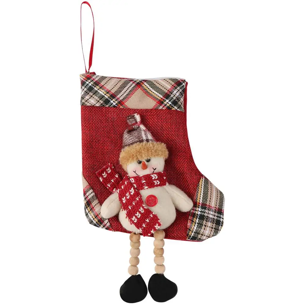1Pcs Snowman Sock OurWarm плед рождественские подарочные сумки Собака Кот носки "лапки" носки Рождественская игрушка украшения подарок на год рождественские чулки - Цвет: 1Pcs Snowman Sock